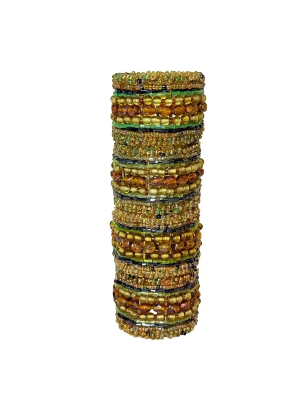 Vintage Pier 1 Imports Beaded Napkin Rings Set 4 Boho Fall Rustic Table Decor